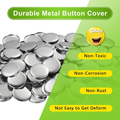 200 Sets 1 inch /25mm Blank Button Supplies Round Badges Buttons Parts for Button Maker Button Attachment, Button Making Supplies with Round Pin C...