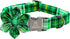 Lionheart glory St. Patrick's Day Dog Collar with Flower Dog Collar for Medium Dogs, Green Plaid Collars Spring Dog Collar Flower Pet Collar Bows ...
