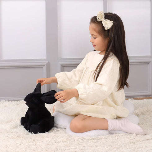 Apricot Lamb Toys Plush Bunny Rabbit Stuffed Animal with Fluffy Soft Ears (black, Small-8")...