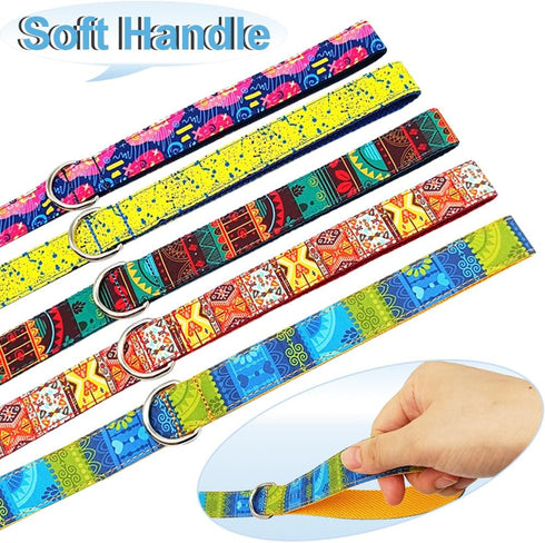 10FT Strong Nylon Dog Leash, Unique and Vibrant Print Pattern Dog Leash for Medium and Large Dogs Daily Outdoor Walking Running...