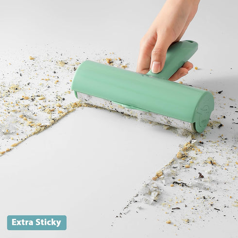 Large Lint Roller with Refills for Pet Hair Removal Extra Sticky 6.3 inch Wide Surface Lint Roller with Cover for Clothes Couch Furniture (Total 5...