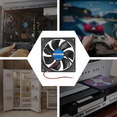 2Pcs DC 12V 12025 Cooling Fan 120x120x25mm 12cm 120mm Computer Case Fan DC 12V Cooling Fan for Fan Server Chassis Power Inverter PC Cooling Fan 2P...