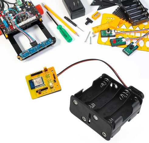 SDTC Tech 2-Set 8X 1.5V AA Battery Holder and I Type Snap Connector Kit 12 Volt Thicken Plastic Battery Case Box...