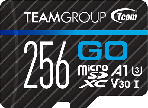 TEAMGROUP GO Card 256GB Micro SDXC UHS-I U3 V30 4K for GoPro & Action Cameras High Speed Flash Memory Card with Adapter for Outdoor, Sports, 4K Sh...