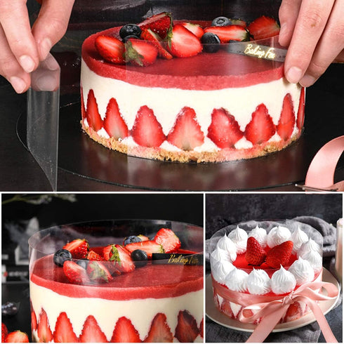 Picowe Cake Collars 4 x 394inch, Acetate Rolls, Clear Cake Strips, Transparent Cake Rolls, Mousse Cake Acetate Sheets for Chocolate Mousse Baking,...