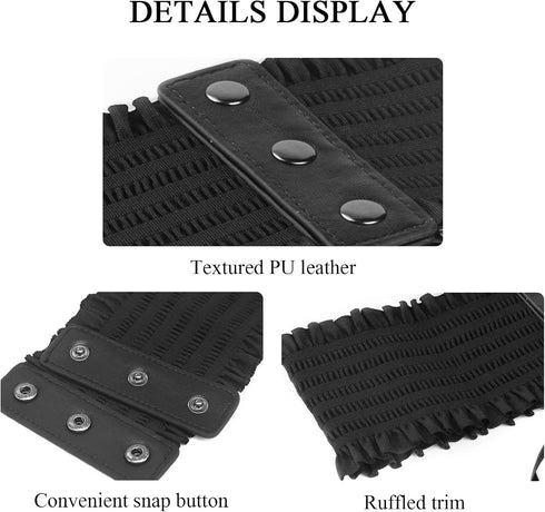 Women Lace-Up Corset Belt Wide Elastic Waist Belt Snap Buckle Stretchy Waistband Cinch Belt For Dress Jumpsuit Coat...