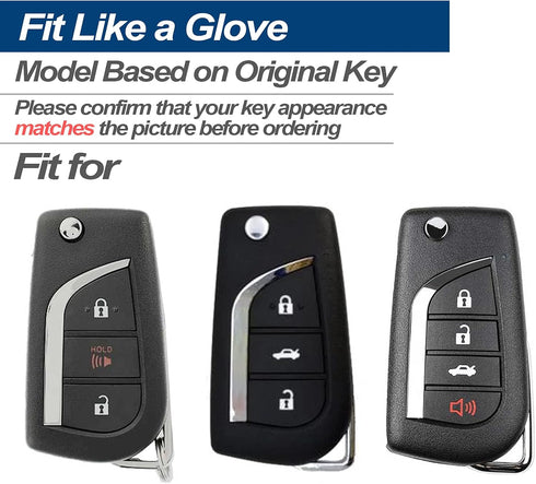 Fit for Toyota RAV4 Camry Corolla 4Runner C-HR Avalon Sequoia Sienna Yaris Tacoma Highlander TPU Key Fob Cover Case Shell Holder Protector Sleeve ...