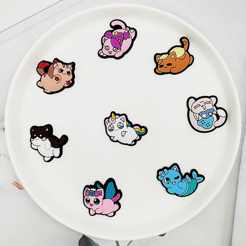 8pcs Cats Shoe Charms Novelty Shoe Charms Decoration Gifts For Boys Girls, Cute Animal Shoe Charms For Party Gift Favors...