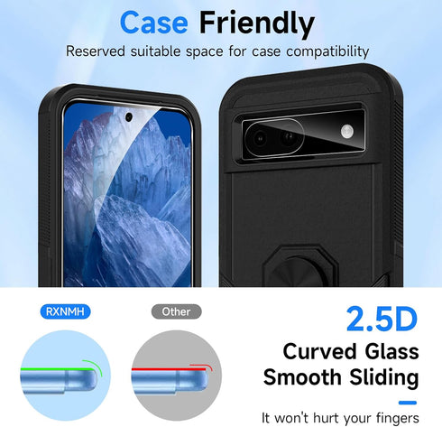 [3+3 Pack Screen Protector For Google Pixel 8A 5G, 3 Pack Google Pixel 8A Screen Protector & 3 Pack Camera Lens Protector, Rapid Adsorption, Full ...