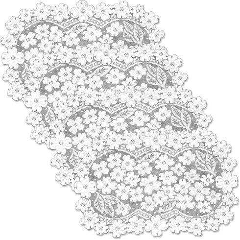 Heritage Lace Dogwood 14x19 White Placemat (Set of 4)...