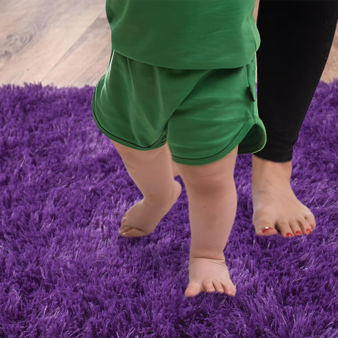 Soft Runner Rugs for Bedroom Hallways, 2x6 Purple Fluffy Shag Throw Area Rug Non Slip for Bedside Dorm, Long Shaggy Furry Carpet for Nursery Livin...