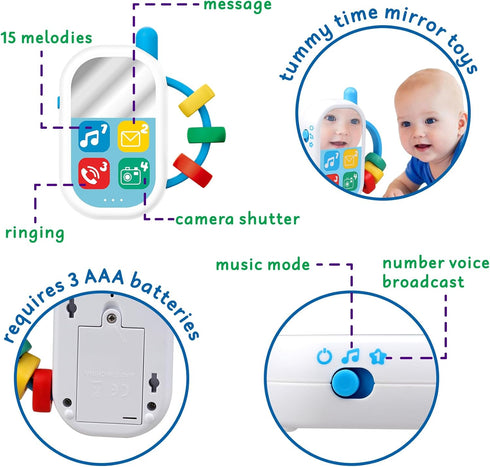 Baby Sensory Musical Toys - Toddler Educational Montessori Toys Learning Activities - Gifts for Infant Newborn Boy Girl 0 3 6 9 12 18 Months 1 Yea...