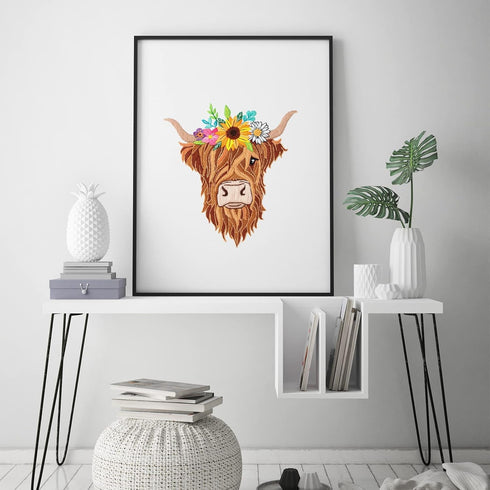 Louise Maelys Animal Embroidery Kits for Beginners with Highland cow pattern,Adults Starter Cross Stitch Kit DIY Needlepoint Kits......