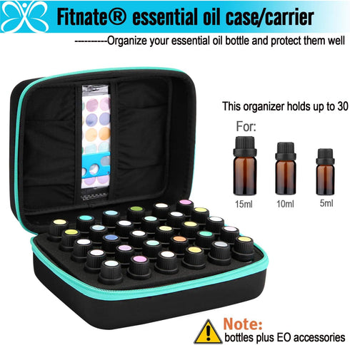 FITNATE Essential Oils Storage, Essential Oils Carrying Case for 30 Bottles, Hold Up to 5ml,10ml, 15 ml Essential Oils with Bottle Opener, Bottle ...