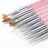 JASSINS Nail Art Brushes,9PCS Double Ended Nail Brush and Nail Dotting Pens,Shiny Handles Professional Nail Liner Painting Tool Brush for Home Use...