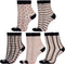 5 Pairs Sheer Socks for Women Black Mesh Ankle Socks Thin Fishnet See Through Socks Summer Casual Crew Socks...