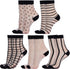 5 Pairs Sheer Socks for Women Black Mesh Ankle Socks Thin Fishnet See Through Socks Summer Casual Crew Socks...