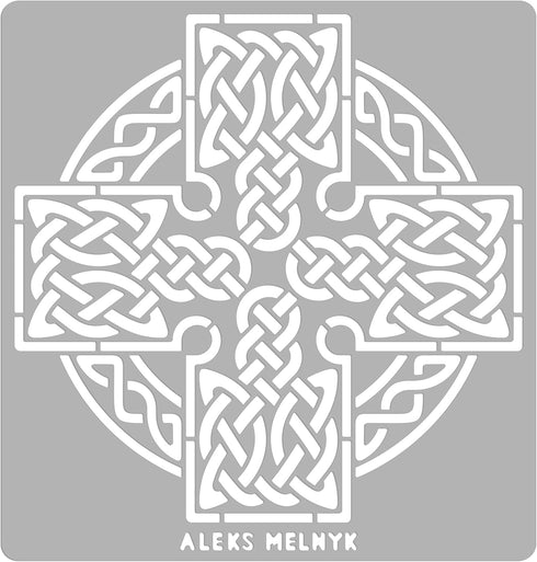 Aleks Melnyk No.38 Metal Journal Stencils, Celtic Knot, Cross, Stainless Steel Irish Stencils 3 PCS, Templates Tool for Wood Burning, Pyrography a...