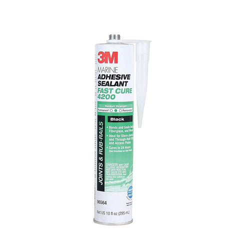 3M Marine Adhesive/Sealant Fast Cure 4200, 06564, Black, 1/10 Gallon...
