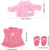 ENOCHT 3 Pieces Baby Doll Clothes Pink Dress with Coat Socks for 14-18 Inch Doll Sweet Cute Doll Clothes for New Born 15 Inch Baby Dolls...