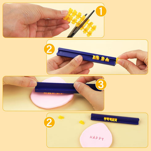 73 pcs Cookie Letter Stamps, Alphabet & Numbers Stamps for Cookie & Cake Decorating, Clay Fondant Stamp Letter Cutters, Fondant Cake Mold DIY Tool...