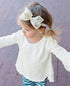 RuffleButts Girls Ivory Bow Headband - One Size...