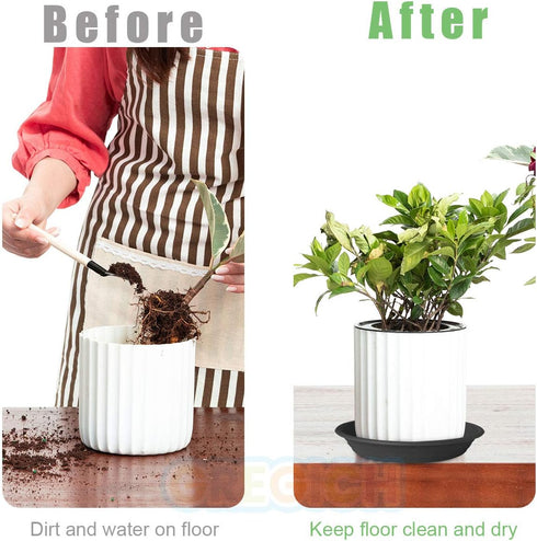 Plastic Plant Saucer 5.8" (4.5" at Base), 6 Pack Singe Size, Thick 6 8 10 12 inch Plant Water Catcher Tray for Indoors Potted Plant Drainage Drip ...