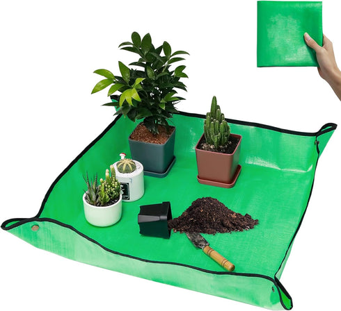 30" x 30" Repotting Mat for Transplanting & Potting Soil Mess Control, Waterproof Plant Potting Mat, Succulent Orchid Potting Tray for Plant Pots,...