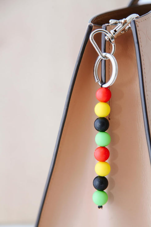 120 Pcs Silicone Rubber Beads Mixed Colors: 120 Beads + 5m Elastic Rope 12mm for Keychain, Bracelets, Necklaces. Green, Yellow, Red, Black. Reggae...