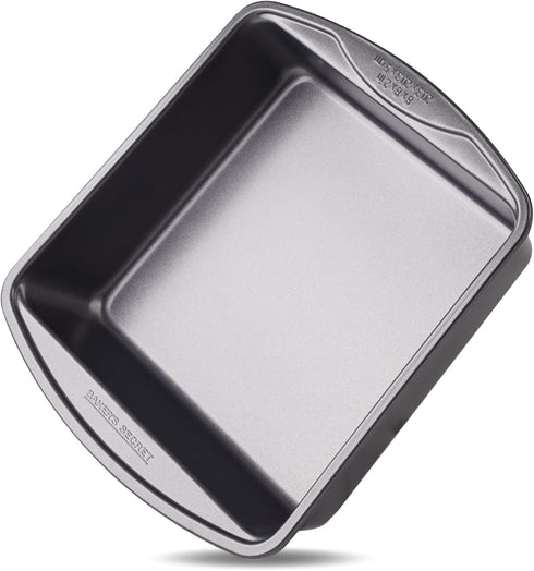 Baker's Secret Square Cake Pan 8" 1pc Nonstick, Premium Food-Grade Coating, Non-stick Square Pan, Carbon Steel- The Classic Collection...