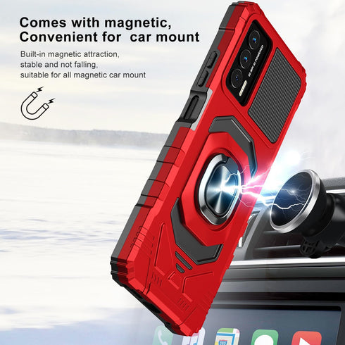 Customerfirst Compatible for Cricket Outlast Case, Att Jetmore Case with Tempered Glass Screen Protector,Ring Kickstand,Military Grade Heavy Duty ...