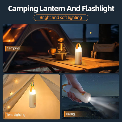 LED Camping Lantern ,3200mAh Rechargeable Battery Up to 350H Running Time Tent Light,430LM 4 Modes with Red Light,Portable Emergency Light for Pow...