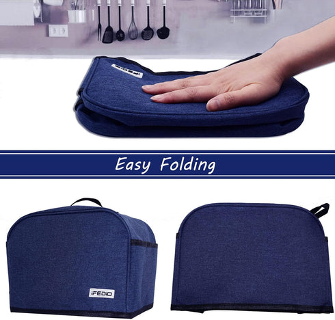 2 Slice Toaster Cover,Small Appliance Toaster Cover with Pockets for Kitchen,Washable and Dust Protection,Blue...