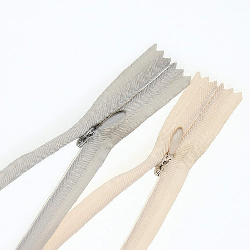 24 Inch 10PCS Invisible Nylon Coil Zipper,Clothing Zipper,Hidden Zippers DIY Sewing Tools for Tailor Sewing Crafts(5 pcs Grey and 5 pcs Beige 61cm...