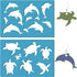 GORGECRAFT 2 Styles Sea Animal Turtles Stencil Dolphin Earrings Making Template Reusable Ocean Coral Jewelry Shape Templates Leather Acrylic Cutti...