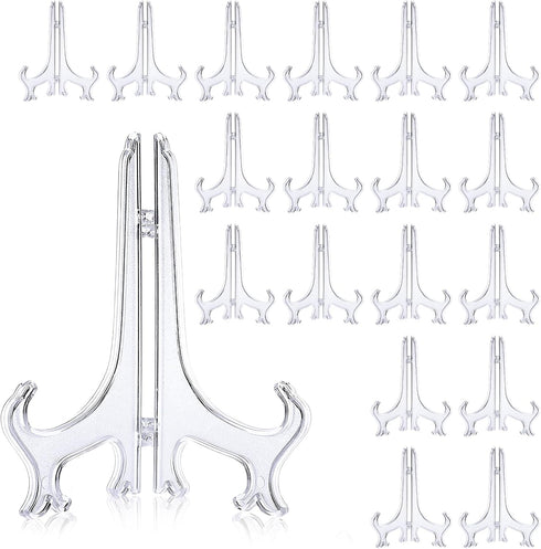 18 Pcs Small Easel Stand for Display, 3 Inch Clear Plate Stands for Display, Book Display Stand, Plate Holders for Displaying, Picture Frame/Sport...