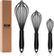Dishwasher Safe Silicone Whisk, Sealed Waterproof Design Set of 3, Professional Kitchen Whisks for Cooking Non-Scratch, Silicone & Stainless Steel...