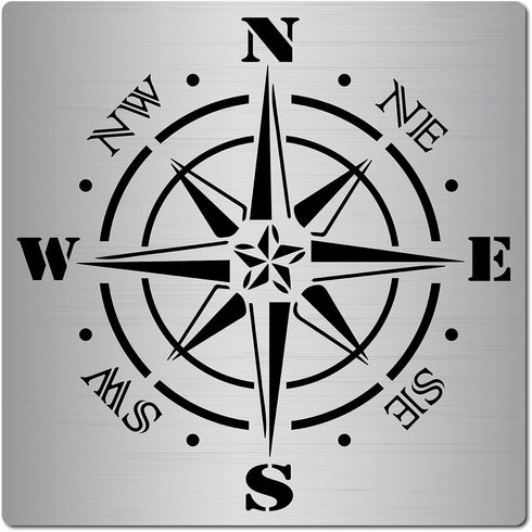 GORGECRAFT 6.3 Inch Metal Compass Rose Stencil Stainless Steel Painting Reusable Template Journal Tool for Painting, Wood Burning, Pyrography and ...