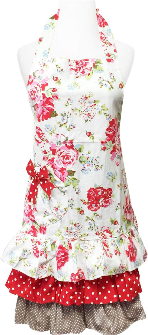 Wrapables Mother and Daughter Ruffles and Roses Apron for Baking, Cooking & Crafts...
