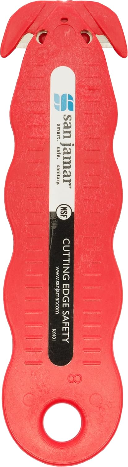 San Jamar KK401YL Klever Kutter Safety Box Cutter Knife, Yellow...
