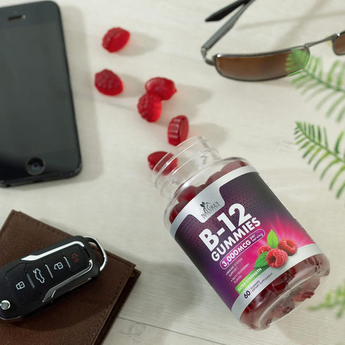 B12 Gummies for Adults, Extra Strength Energy 3000 mcg - B-12 Energy Metabolism & Immune System Support - Chewable Dietary Supplement for Adults &...