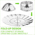 Vegetable Steamer Basket for Cooking, Stainless Steel Veggie Fish Food Steamer Basket, Folding Expandable Steamers to Fit Various Size Pot...