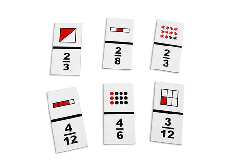 LEARNING ADVANTAGE The Original Fraction Dominoes - 49 Dominoes - Math Manipulative for Kids - Equate, Add and Subtract Fractions...