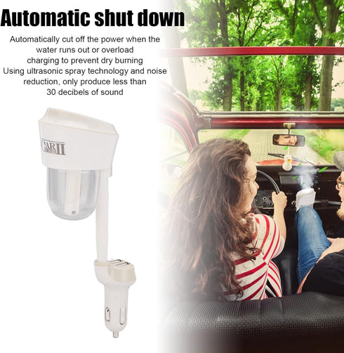 Car Humidifier, Fine Mist Small Portable Automatic Shutdown Cigarette Lighter Aroma Diffuser...