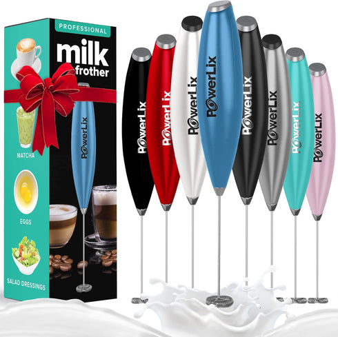 PowerLix Milk Frother Handheld Battery Operated Electric Whisk Beater Foam Maker For Coffee, Latte, Cappuccino, Hot Chocolate, Durable Mini Drink ...