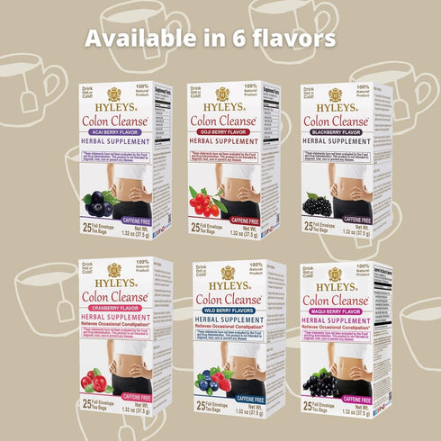 Hyleys Colon Cleanse Tea Acai Berry Flavor - 25 Tea Bags (1 Pack)...