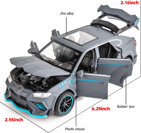 Compatible for 1/32 Lambo Urus Model Car Diecast Collectible Pull Back Toy Car with Light and Sound Toy Vehicle for 3+ Year Old Kids Boys Gift Gra...