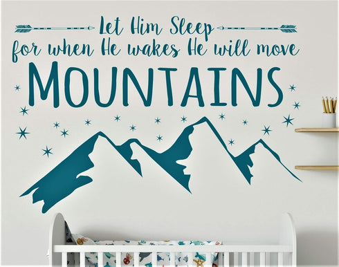 Let Him Sleep for When He Wakes - Baby Boy Nursery Decal | 22x32 Inches | Peel and Stick Wall Decal...