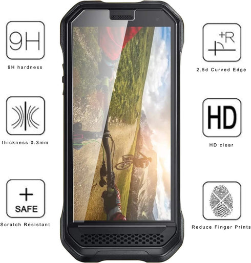 Nakedcellphone Compatible with Verizon Kyocera DuraForce Ultra 5G UW (E7110) Tempered Glass Screen Protector - Twin Pack - Clear Transparent 9H Ha...