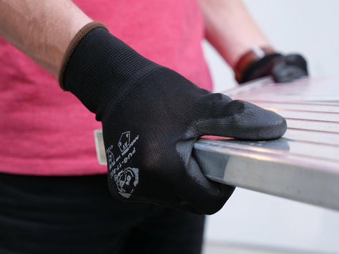 Global Glove PUG-17 Lightweight Polyurethane Dipped Work Gloves, Anti-Static/Electrostatic Compliant with Secure Grip, Bare Hand Sensitivity, Blac...